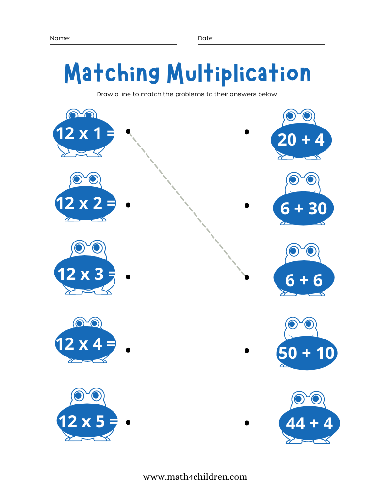 12 x table worksheet