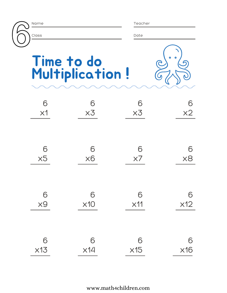 six times tables