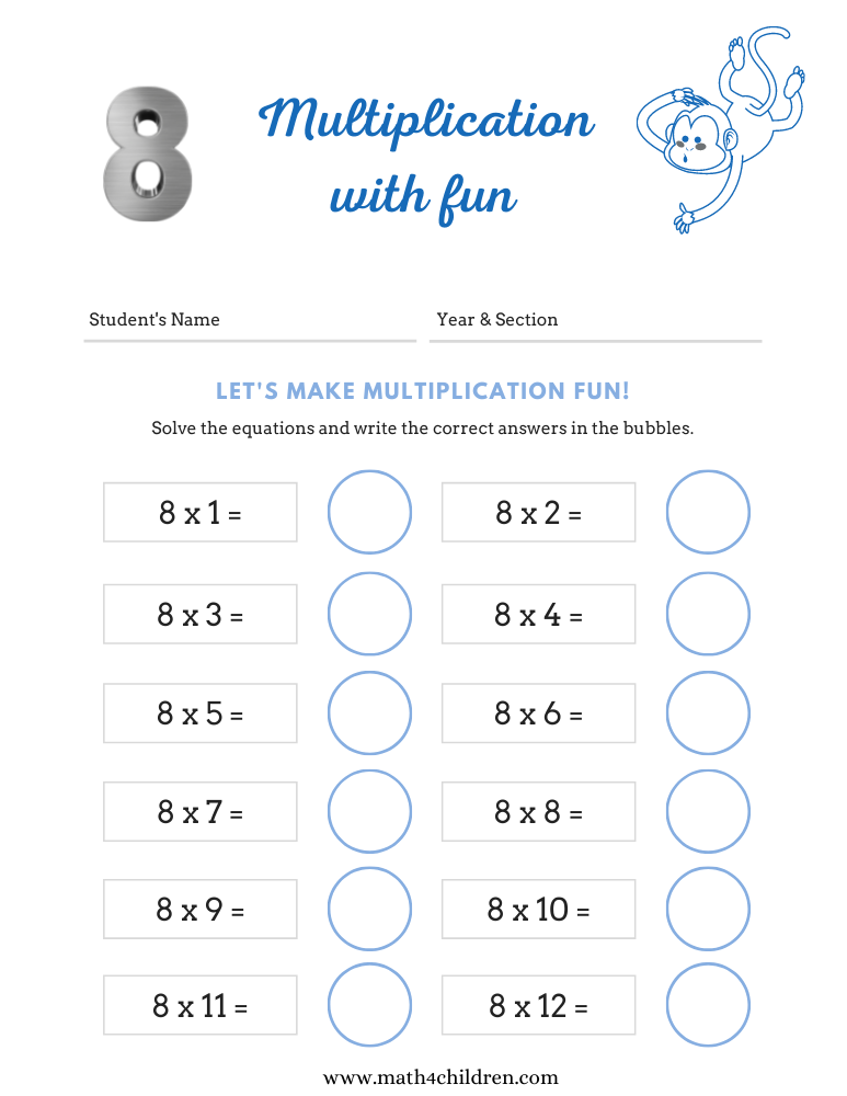 the 8 times table