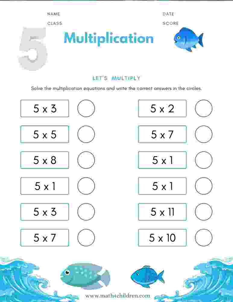 Download and practice multiplication by five