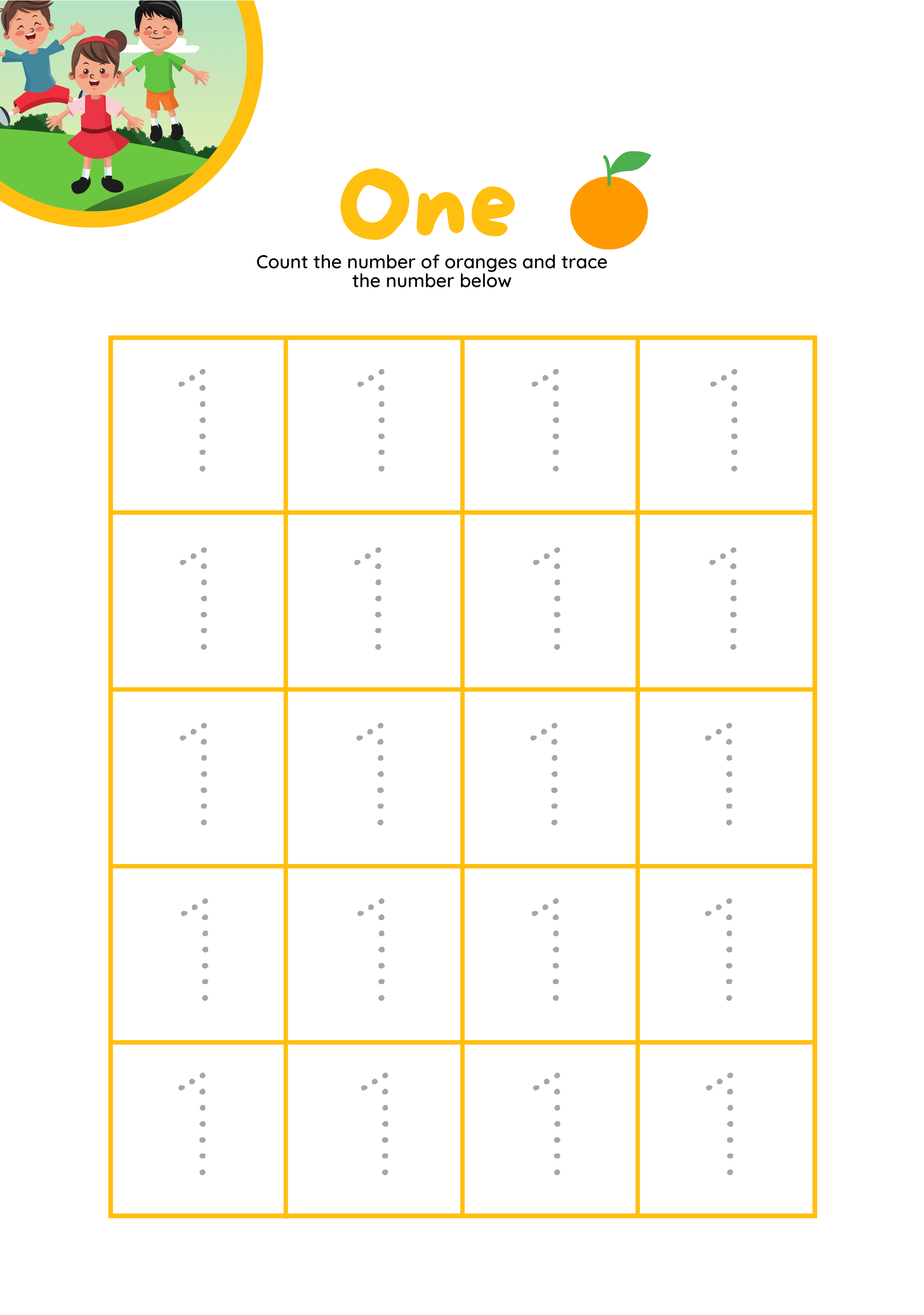 Tracing Numbers Sheet 1 10