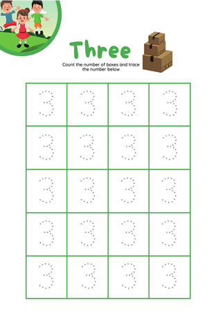 Trace number 3 worksheet pdf