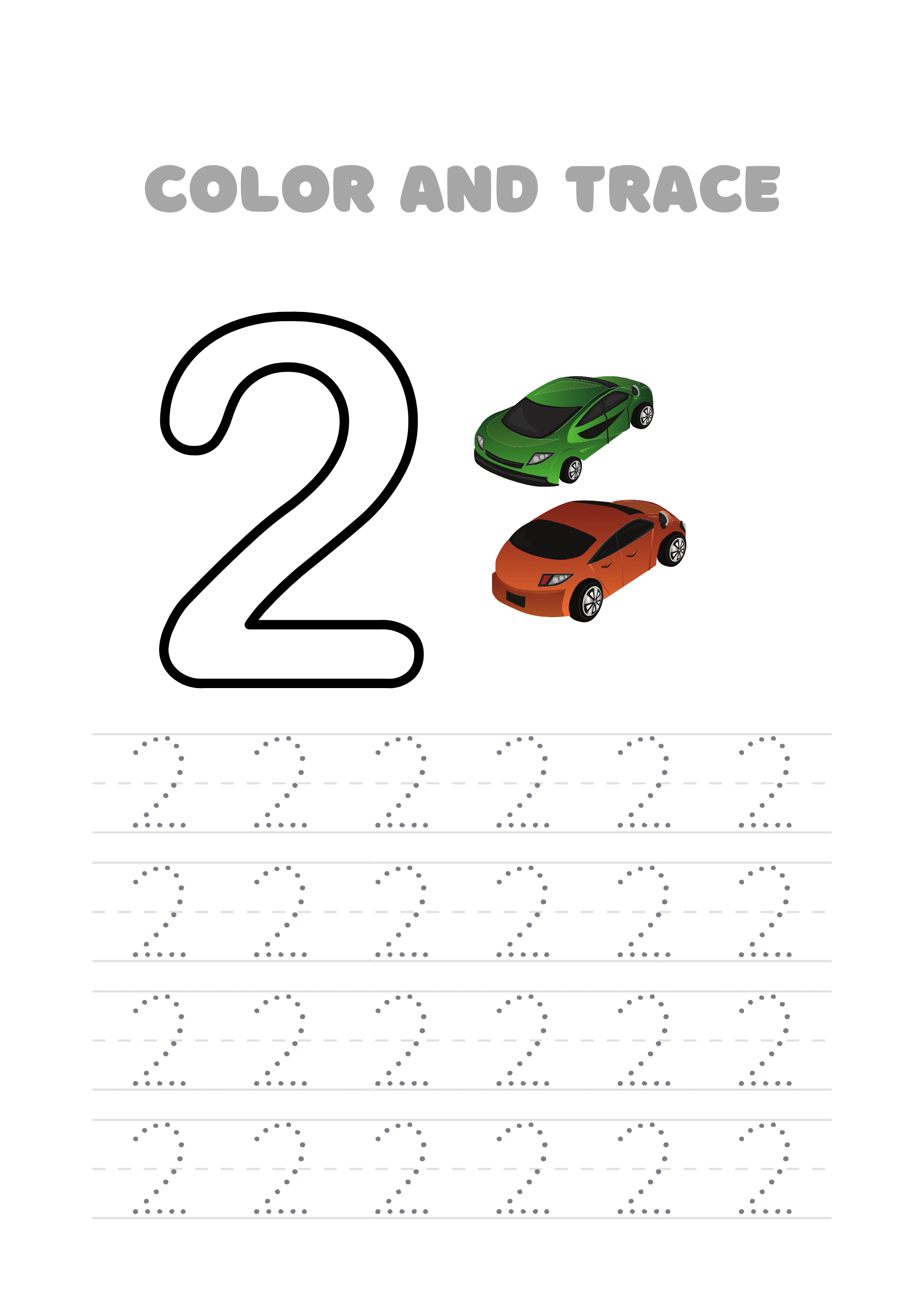 Color number 2 worksheet